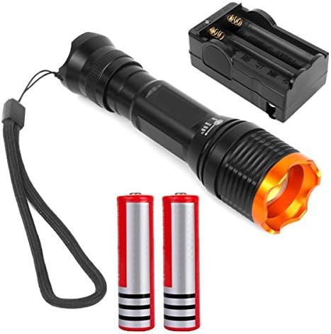 New 1800 Lumen Waterproof CREE XM-L T6 LED Zoomable Flashlight Torch Zoom Lamp With Batteries and Charger