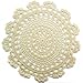 kilofly Handmade Crochet Round Cotton Lace Table Placemats Doilies Value Pack [Set of 4], Medallion, 9.8 x 9.8 inch, Beige