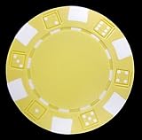 100 Striped Dice Chips - Yellow