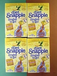 Diet Snapple Singles to Go Lemon Tea (6 Sticks in each box) 4 BOXES