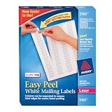 Avery® 5167 Easy Peel White Return Address Labels for Laser Printers, 1/2