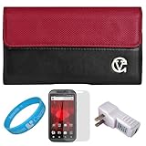 Red & Black Portola Executive Leather Holster Carrying Case with Fixed Belt ....