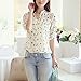 Shouhengda Women Long Sleeve Chiffon Blouse Floral Printed Button Shirts