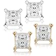 1/2ctw Diamond Princess Stud Earrings (GH/SI1-SI2) in 14K Gold
