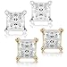 1/2ctw Diamond Princess Stud Earrings (GH/SI1-SI2) in 14K Gold