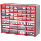 Akro-Mils 44 Drawer Cabinet - Red/Gray - 20 x 15.81 x 6.38