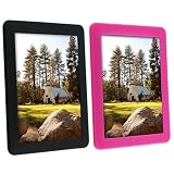 Black + Hot Pink Silicone Skin Case Cover Compatible With Apple® iPad® 16GB / 32GB / 64GB