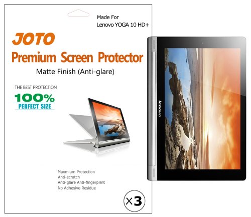 JOTO - Lenovo YOGA Tablet 10 HD+ Screen Protector Film Anti Glare, Anti Fingerprint (Matte Finish) with Lifetime Replacement Warranty, will only fit YOGA 10 HD plus multimode tablet (3 Pack)