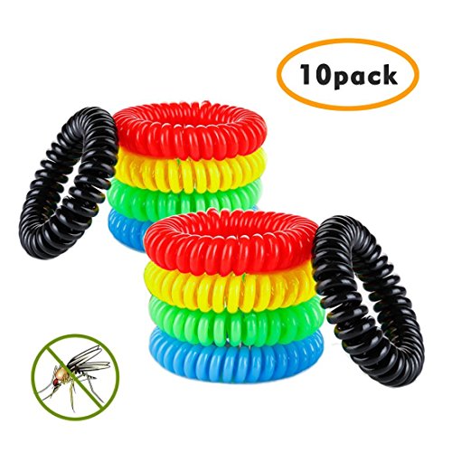 Pack of 10 All Natural Mosquito Insect Repellent Bracelet for Kids, Toddler & Adults - Non Toxic Travel Size Mosquito Bug Repellent Wristband ¡­