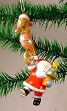 Tiki Tropical Ocean Santa Seahorse Christmas Ornament