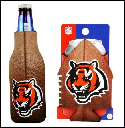 SET (2) CINCINNATI BENGALS FOOTBALL CAN & BOTTLE KOOZIE