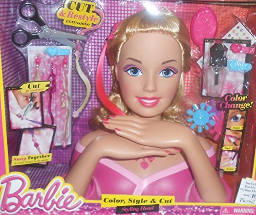 Barbie Deluxe Color, Style & Cut Styling Head (Blonde Barbie Syling Head & 19...