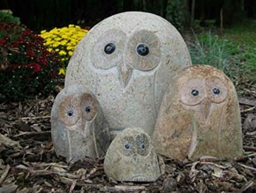 Stone Age Creations VP-OW-5 Boulder Owl Statue Set of 20 Pcs Natural Stone sculptures