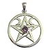 Sterling Silver Amethyst Moon Pentacle Pentagram Pendant Wiccan Pagan Jewelry