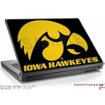 Large Laptop Skin Iowa Hawkeyes Gold on Black