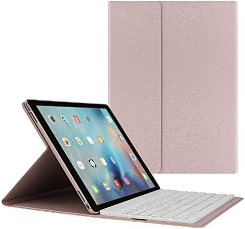 iPad Pro Keyboard,Wireless Bluetooth Keyboard Case for Apple iPad Pro 12.9 inches Wireless Bluetooth Keyboard with Tablet Stand for iOS, Android, Windows Tablets(Gold)