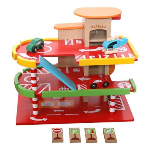 Logitoys - SK0788YJ - Jouet Premier Age - Garage Bois + Accessoires
