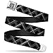 Buckle-Down Seatbelt Belt - Plaid X Black/Gray - 1.5