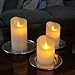 Flameless Candles, Led Candles With Battery-Powered Flameless Candles With Timer For Mother'S Day Gifts Events Parties（Set Of 3）
