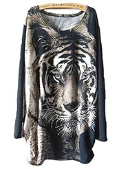 Animal Print Tiger Print Long Sleeves Sequined Cashmere  Dress