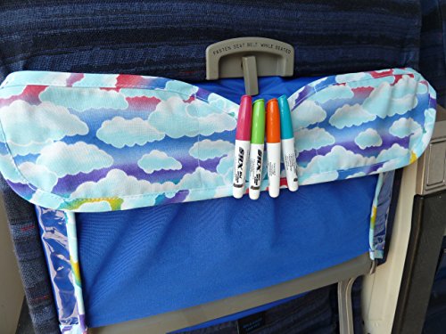 TRAYblecloth Airplane Tray Activity Cover (Blue Rainbow Clouds)