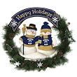 Edmonton Oilers NHL Snowman Christmas Wreath (20")
