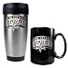 San Antonio Spurs NBA Stainless Steel Travel Tumbler & Black Ceramic Mug Set - Primary Logo by Great American Products