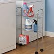 Household Essentials 7011 Slim line 3-Tier Storage Cart, Satin Silver