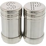 Salt and Pepper Shakers - Modern Stainless Steel Salt and Pepper Shakers - 3.5 Inch