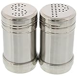 Salt and Pepper Shakers - Modern Stainless Steel Salt and Pepper Shakers - 3.5 Inch