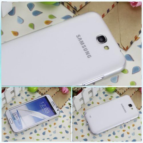 Ollow Hollow White 0.5mm Ultra Thin Transparent Matte PC Cover case for Samsung Galaxy Note II N7100 +Screen Protector film +Stylus pen + Cleaning cloth