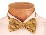 Georgia Tech Bow Tie - Georgia Tech Gold Pre-Tied Bow Tie with Yellow Jacket Logo Pattern