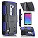 LG Tribute 2 Case, Starshop Full Protection Dual Layers Hybird Case with Kickstand and Locking Belt Swivel Clip with Premium Screen Protector Blue