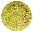 Zak Designs Confetti 11-1/4-inch Kiwi Divided BBQ Plate, Set of 6