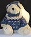 Boyds Bears Tan Bear Knit Blue Sweater & Hat