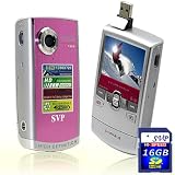 SVP T308 Pink HD 720p POCKET CAMCORDER, YouTube Uploading Software / 16GB Memory Card