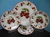 Red Cherry Dinnerware dinner set 20 Pcs plates dishes cherries Kitchen decor home.