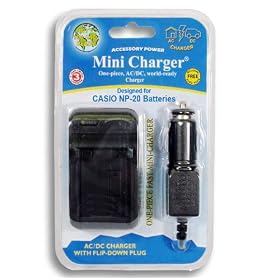 PRO SERIES Equivalent CASIO NP-20 Battery Charger - ( OEM BC-11L Replacement ) for EX-S770 / EX-Z77 / EX-Z75 & Many More. Includes USB Port and Cable for Charging USB Enabled Cell Phones ** Cable NOT for PC / Photo transfer. ***Includes Mini Tripod***