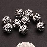GEM-inside Ball Flower Bali Style Metal Antique Tibetan Silver Findings Jewelry Making Spacer Beads
