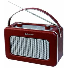 Roadstar TRA-1958/BG tragbares Retro Radio mit Netz/Batteriefunktion burgunder