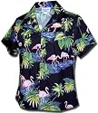 Ladies Flamingos Hawaiian Shirt, fitted