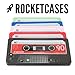 #1 iPhone 5 Cassette Case by Rocketcases - Black Model - Superior fit - Black, Blue, Red, White, Pink, Green Colors - iPhone 5S & iPhone 5 Compatible - Retail Box Packaging