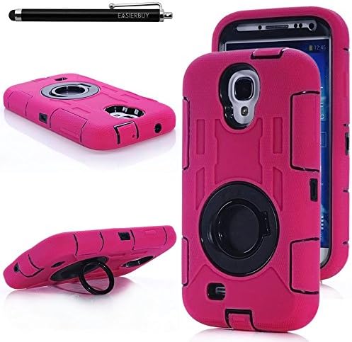 EasierBuy Armor cases,Tough Armorbox Dual Layer Hybrid Hard/Soft Protective Case for Samsung Galaxy S4 - Hot Pink