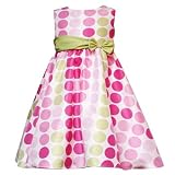 Rare Editions Toddler Girls 2T-4T FUSCHIA PINK LIME GREEN DOT Party Dress