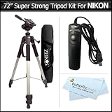 Pro 72" Super Strong Tripod w/ Case + Remote Switch For Nikon D3100 D5000 D ....