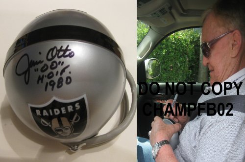 JIM OTTO OAKLAND RAIDERS,MIAMI,HALL OF FAME,HOF,SIGNED MINI HELMET WITH PROOF + COA