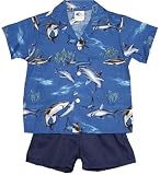 Sharks! Boy's Hawaiian Aloha 2 Piece Cabana Set