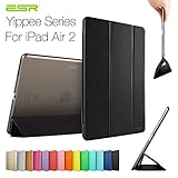 iPad Air 2 Case,ESR Yippee Color Series Smart Cover Transparent Back Cover [Ultra Slim] [Light Weight] [Scratch-Resistant Lining] [Perfect Fit] [Auto Wake Up/Sleep Function] for[2014 Release] iPad Air 2 Cover (Mysterious Black)