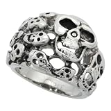 Surgical Steel Skull Yard Domed Ring 3/4 in. (19mm), size 12