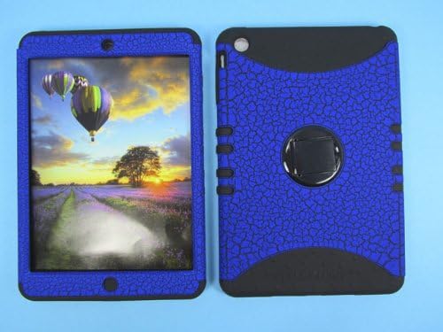 APPLE IPAD MINI CASE BLUE CRACK HEAVY DUTY HIGH IMPACT HYBRID BLACK SKIN SILICON COVER